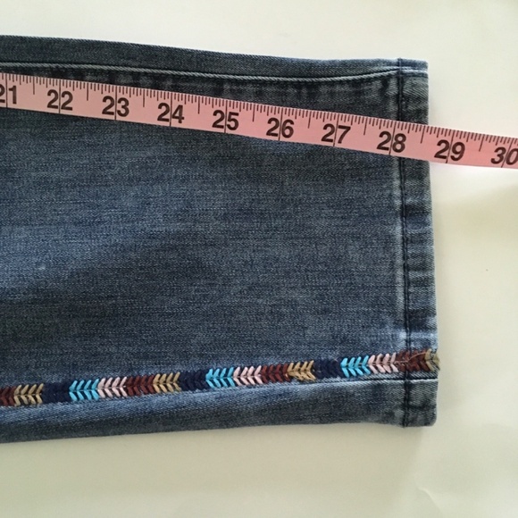 FDJ French Dressing Olivia Jeans 10 Blue Embroidered Pencil Ankle Denim Boho - Picture 13 of 13